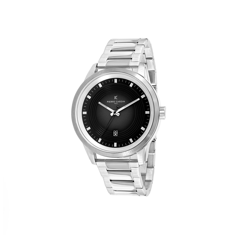 Pierre Cardin Graue Edelstahl-Armbanduhr