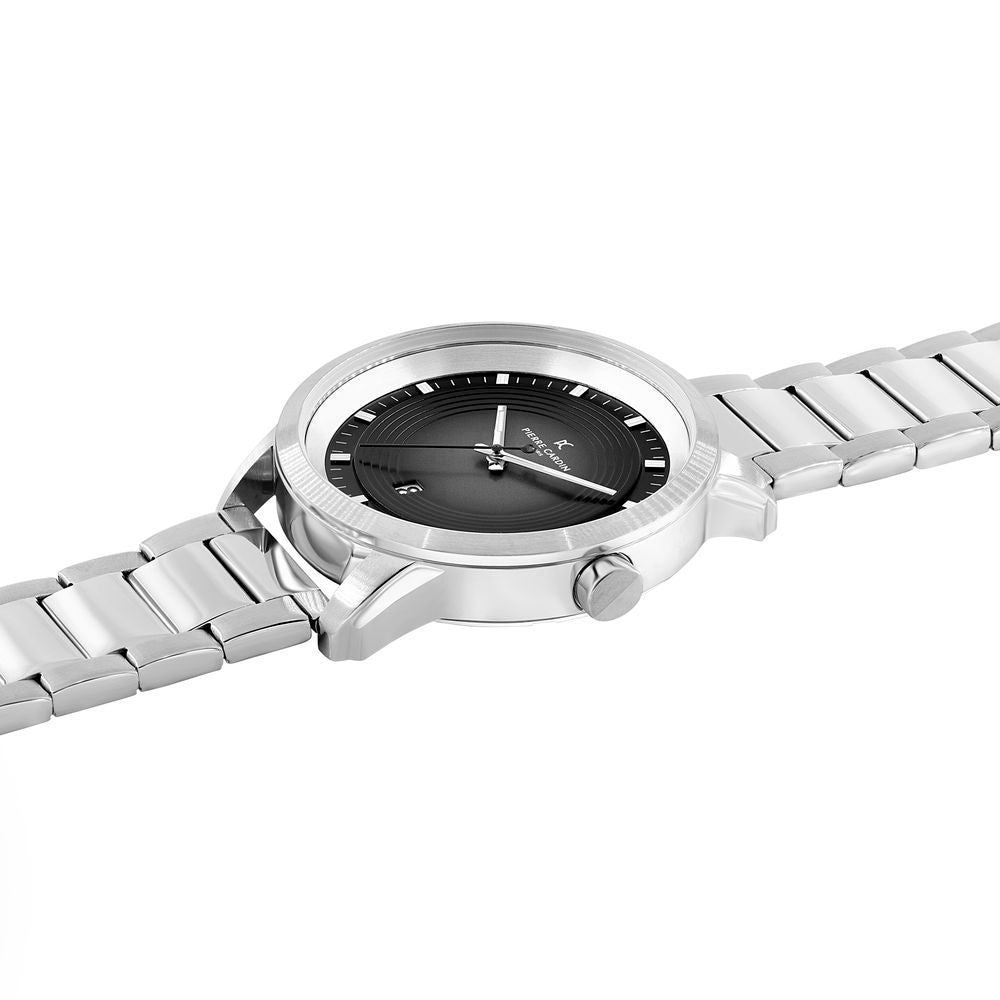 Pierre Cardin Graue Edelstahl-Armbanduhr
