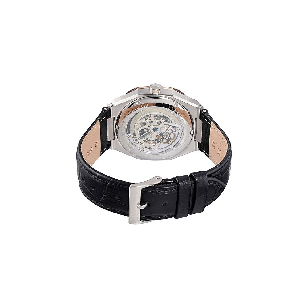 Pierre Cardin Schwarze Lederarmbanduhr