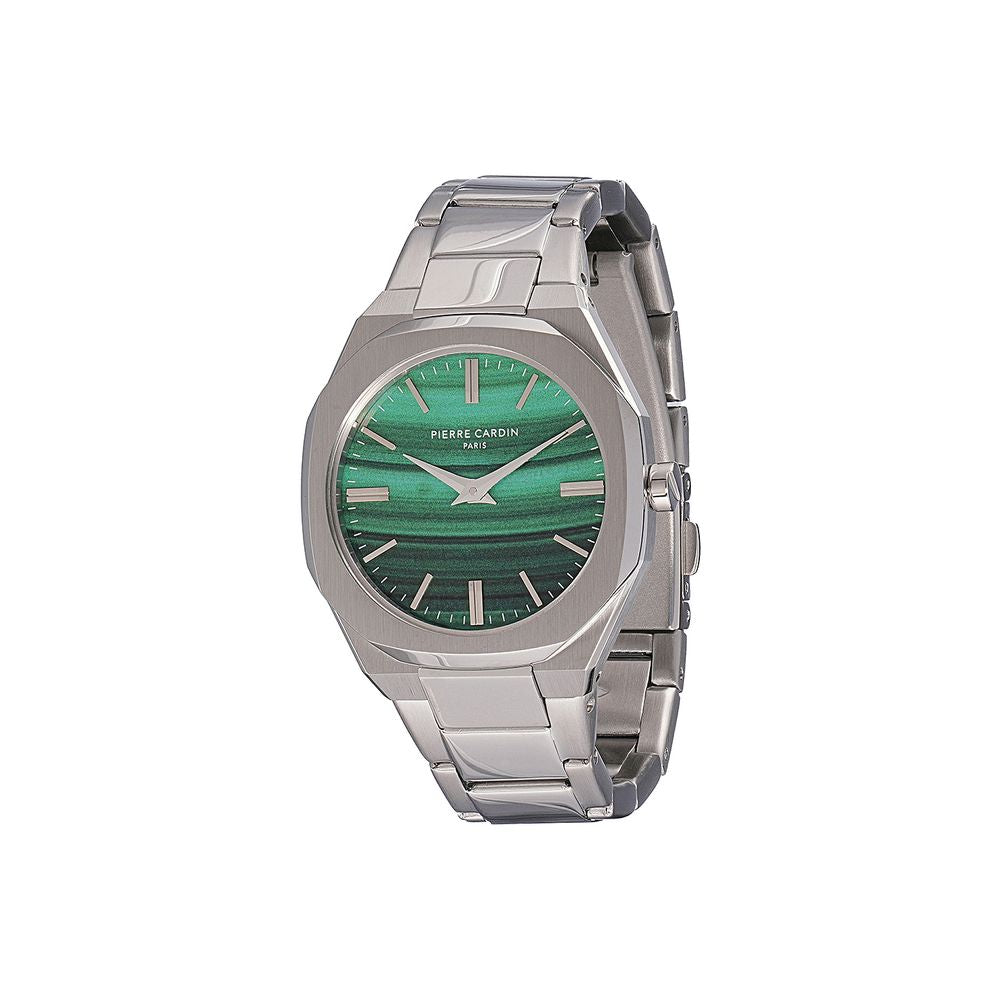 Pierre Cardin Graue Edelstahl-Armbanduhr