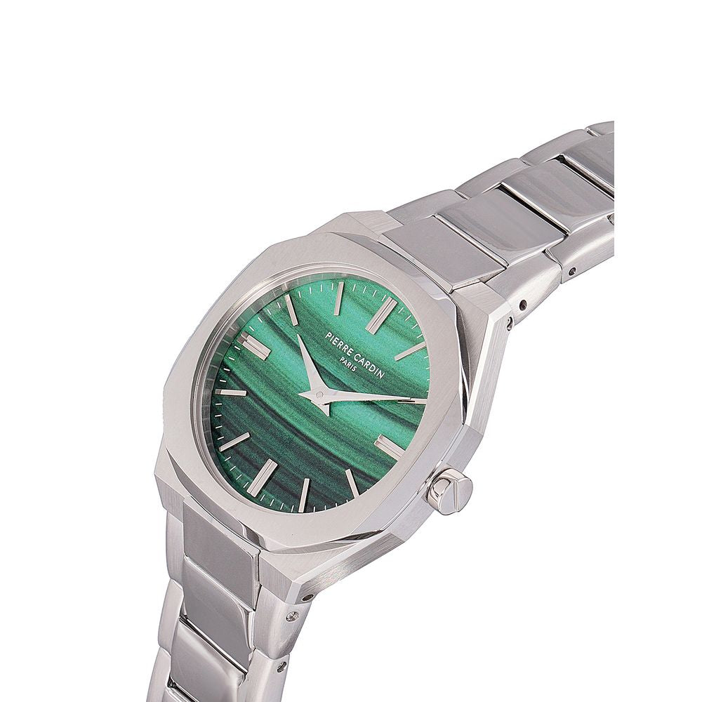Pierre Cardin Graue Edelstahl-Armbanduhr