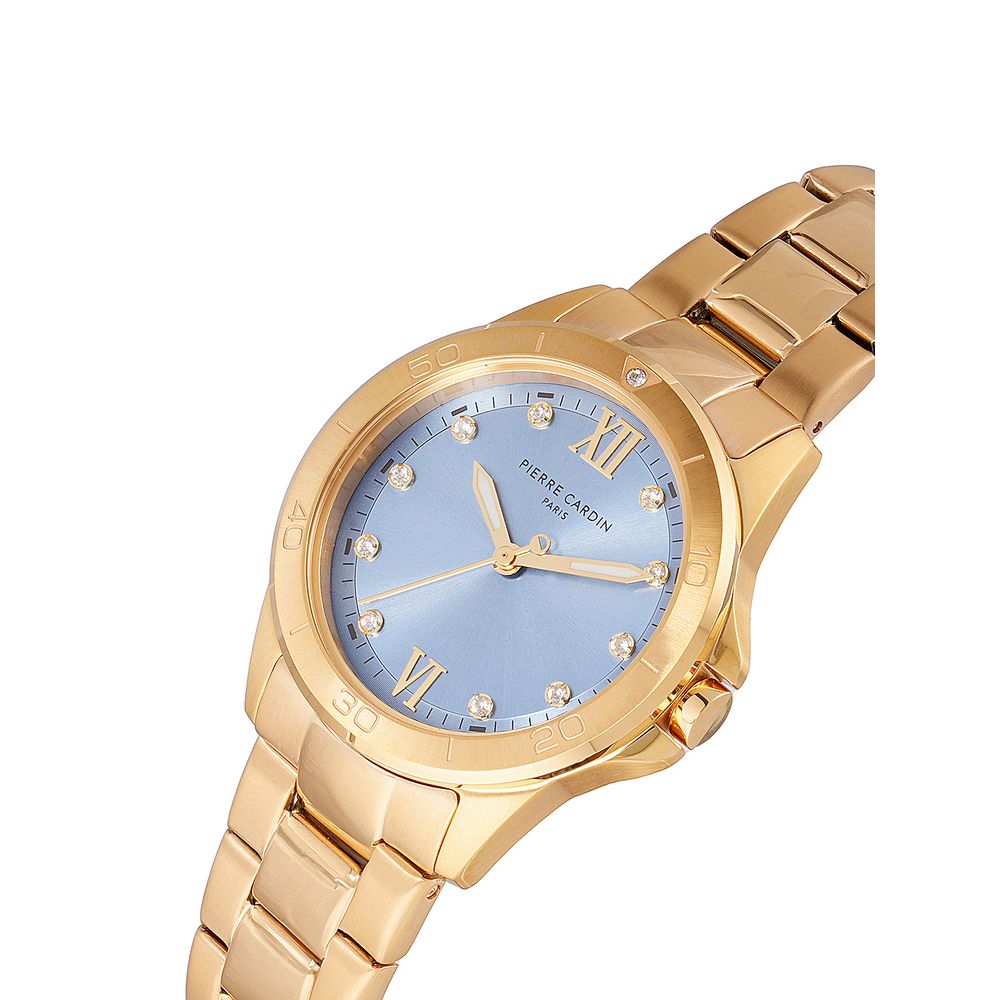 Pierre Cardin Goldene Edelstahl-Armbanduhr
