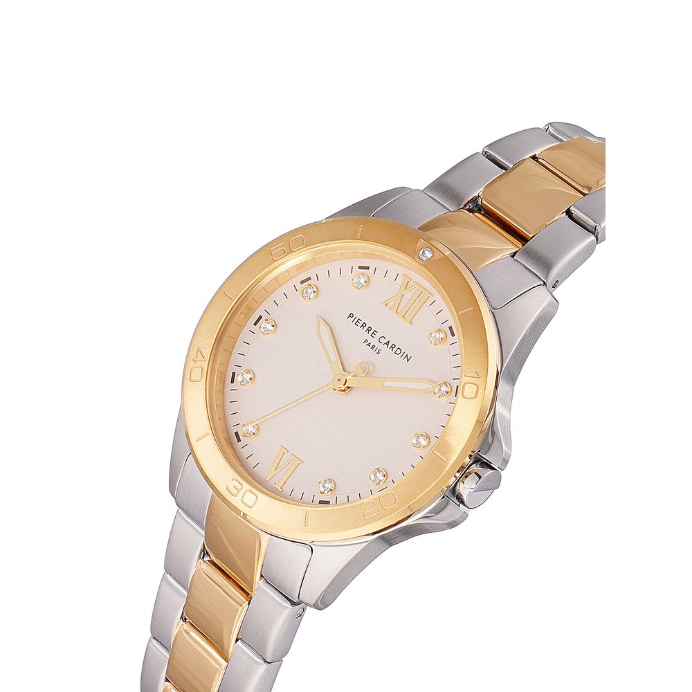 Pierre Cardin Goldene Edelstahl-Armbanduhr