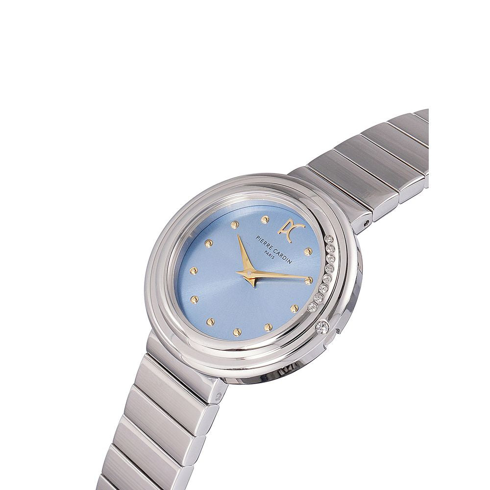 Pierre Cardin graue Edelstahl-Armbanduhr