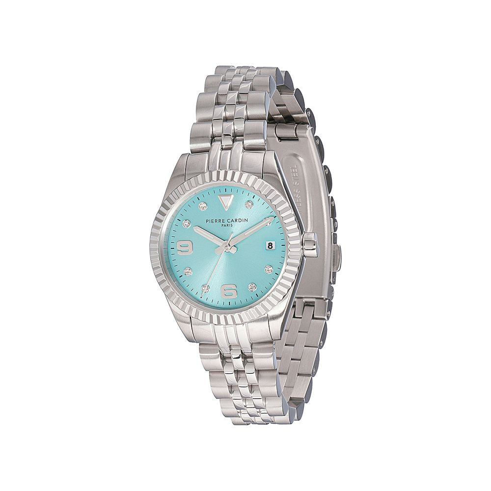 Pierre Cardin graue Edelstahl-Armbanduhr