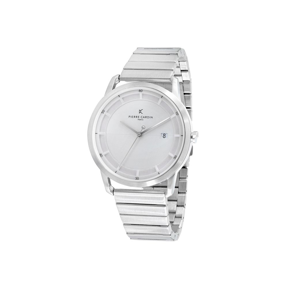 Pierre Cardin graue Edelstahl-Armbanduhr