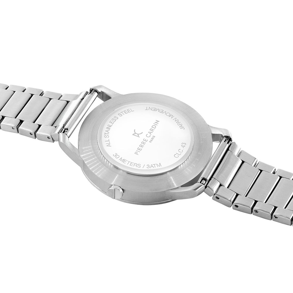 Pierre Cardin graue Edelstahl-Armbanduhr