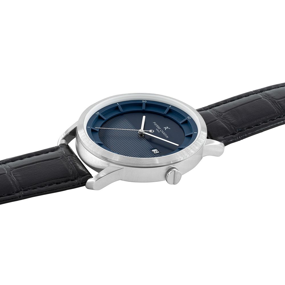 Pierre Cardin Schwarze Lederarmbanduhr