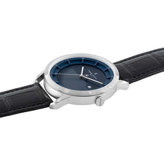 Pierre Cardin Schwarze Lederarmbanduhr