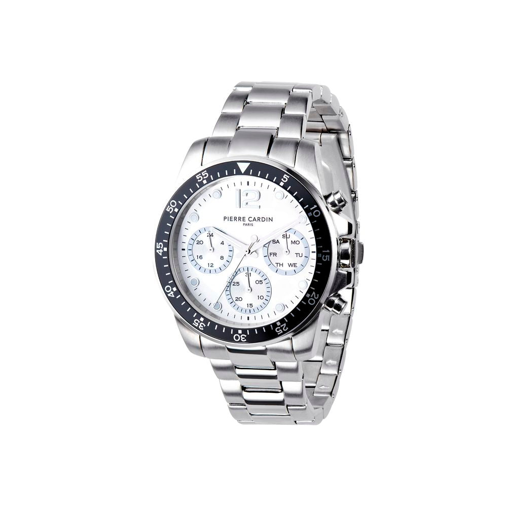 Pierre Cardin graue Edelstahl-Armbanduhr