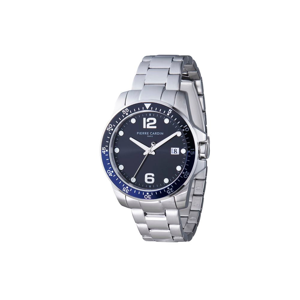 Pierre Cardin graue Edelstahl-Armbanduhr