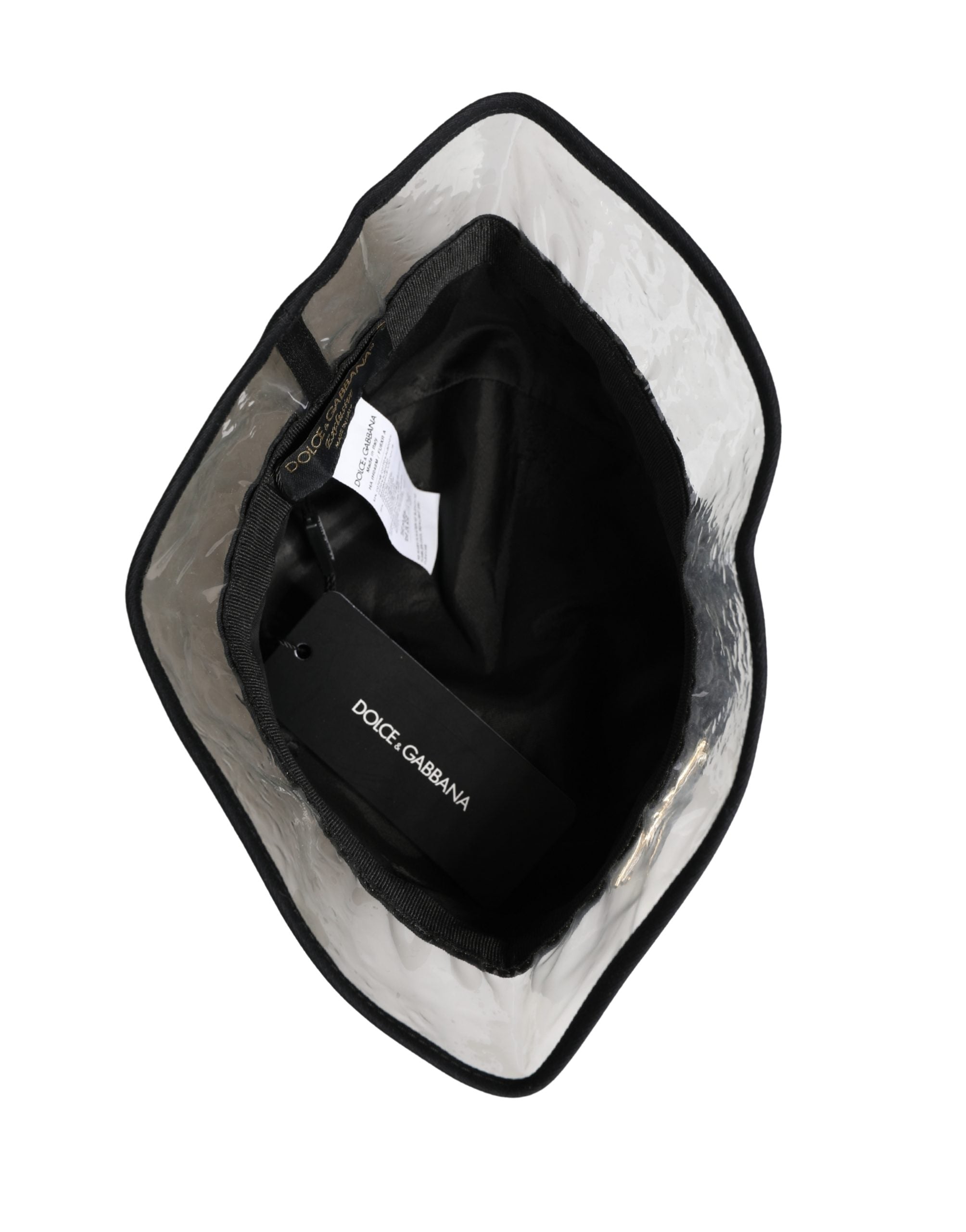 Dolce & Gabbana Schwarze Baumwolle Plastik Fischer Bucket Hat