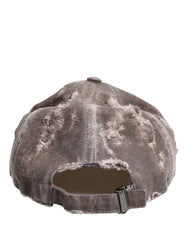 Dolce & Gabbana Herren braune Baumwoll-Distressed Baseballmütze
