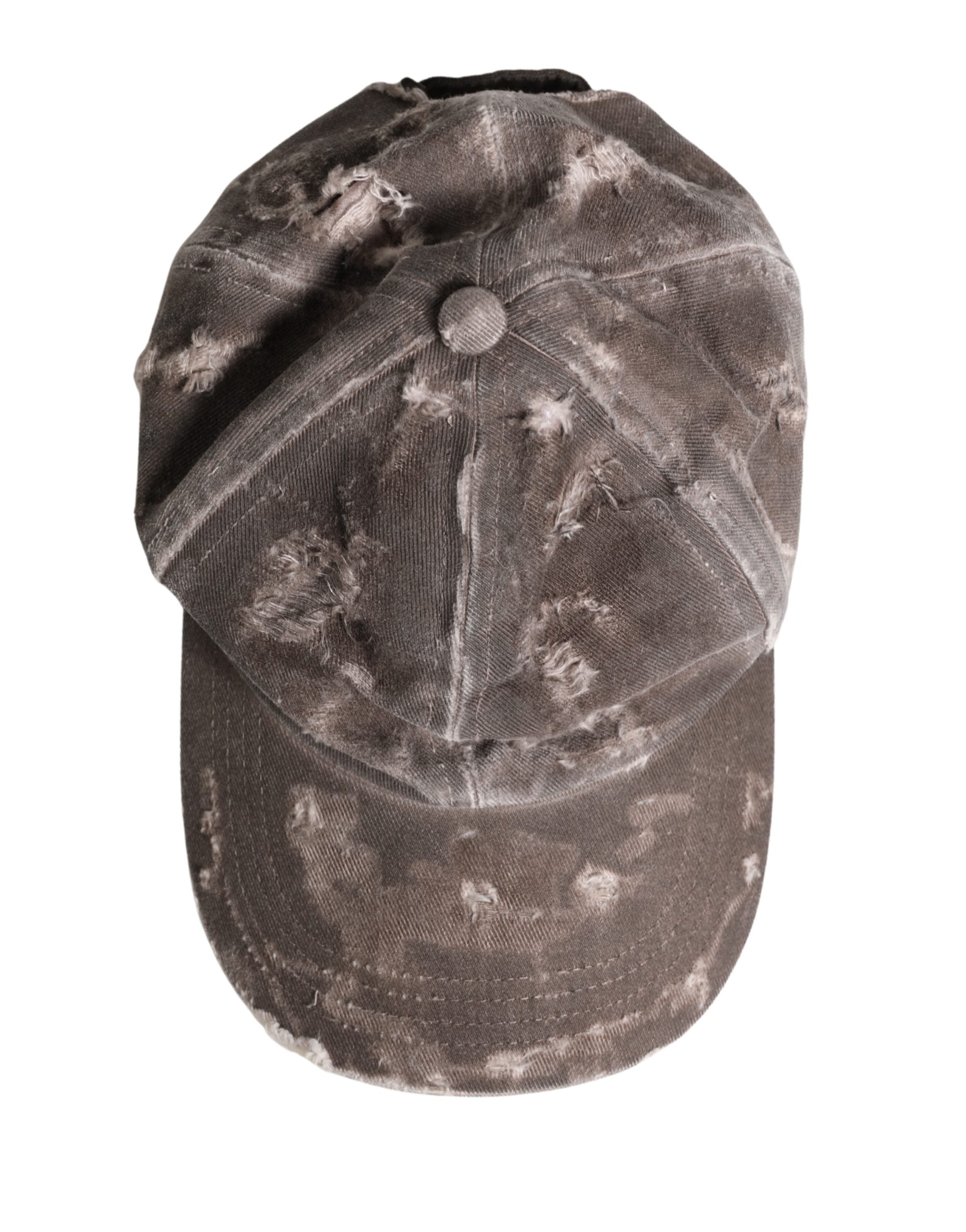 Dolce & Gabbana Herren braune Baumwoll-Distressed Baseballmütze