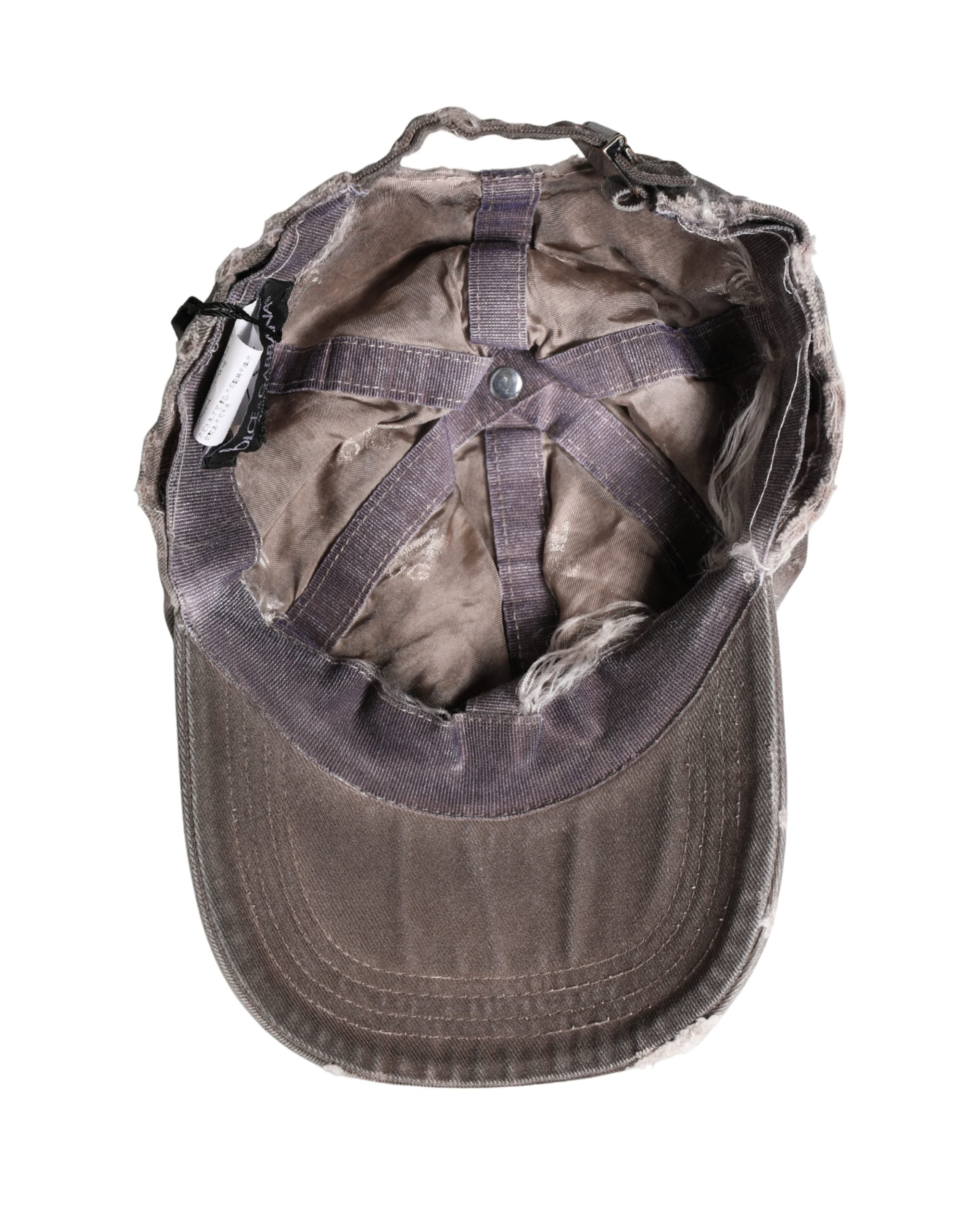 Dolce & Gabbana Herren braune Baumwoll-Distressed Baseballmütze