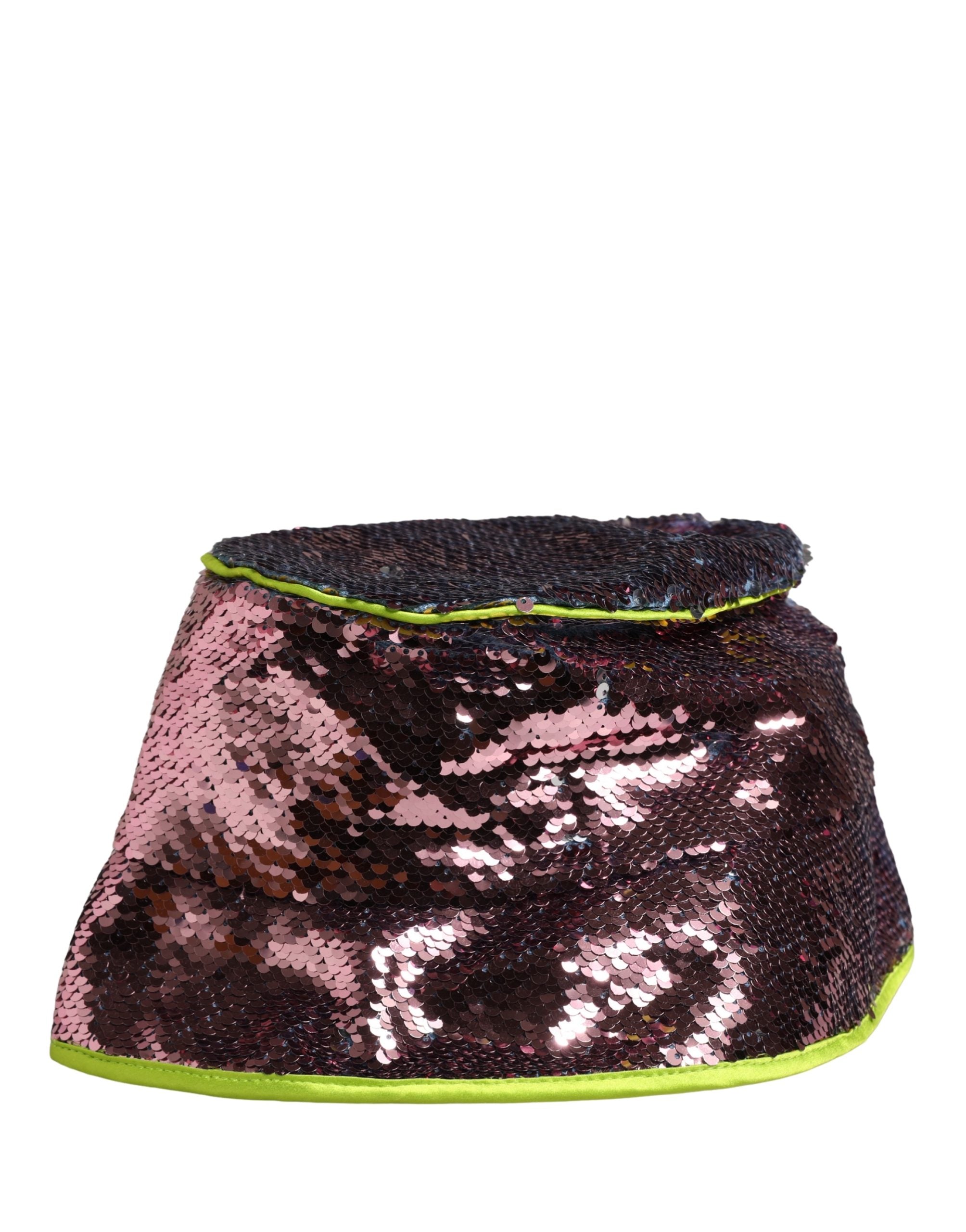 Dolce & Gabbana Herren Anglerhut mit lila Pailletten