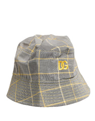 Dolce & Gabbana Men Gray Checkered Bucket Fisherman Capello Hat