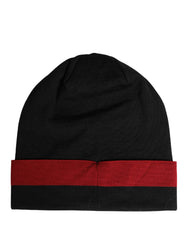 Dolce & Gabbana Black Cuffed "I'M THE ONLY PRINCE ROYAL" Beanie Hat