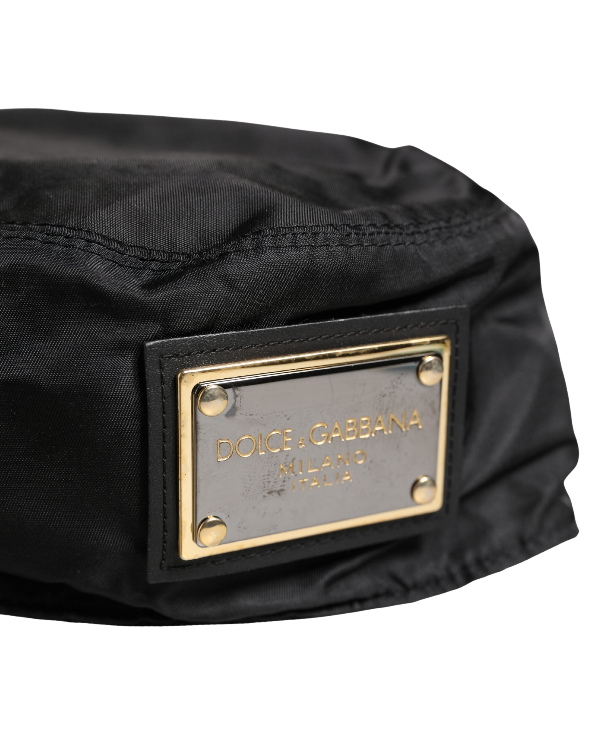Dolce & Gabbana Herren Schwarzer Fischer-Bucket-Hut aus Kunststoff