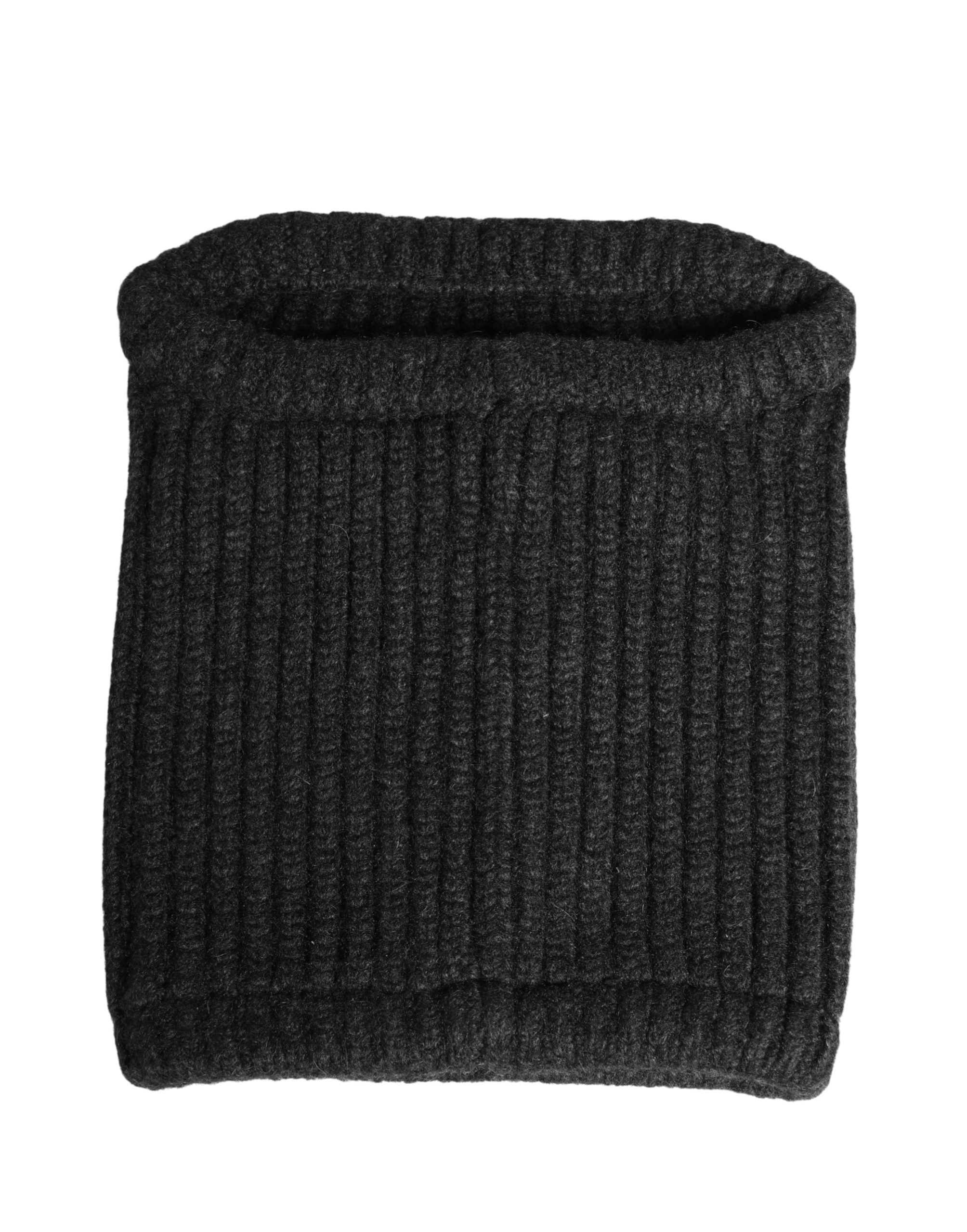 Dolce & Gabbana Schwarze Kaschmir Strick Herren Winter Halswärmer Mütze