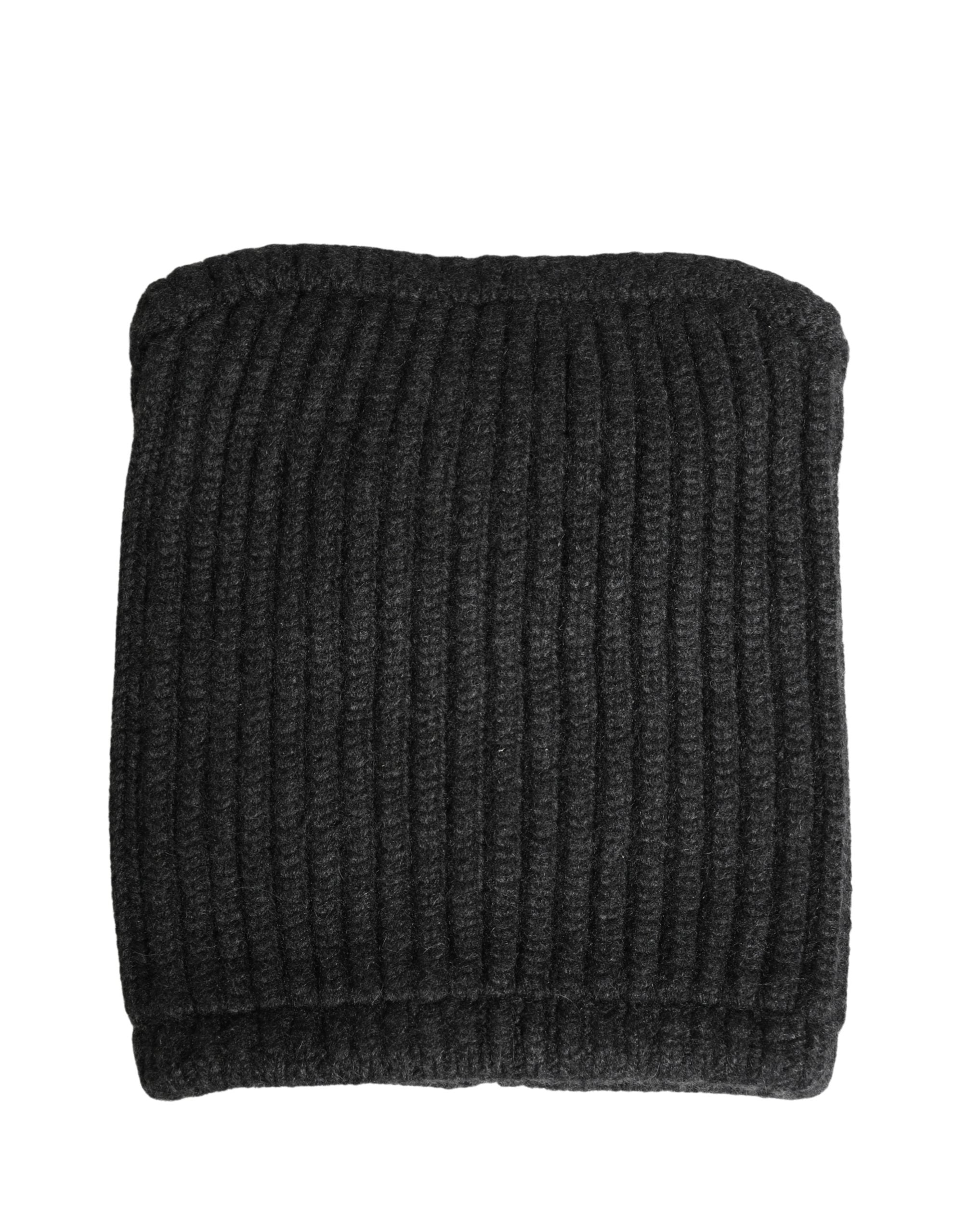 Dolce & Gabbana Schwarze Kaschmir Strick Herren Winter Halswärmer Mütze