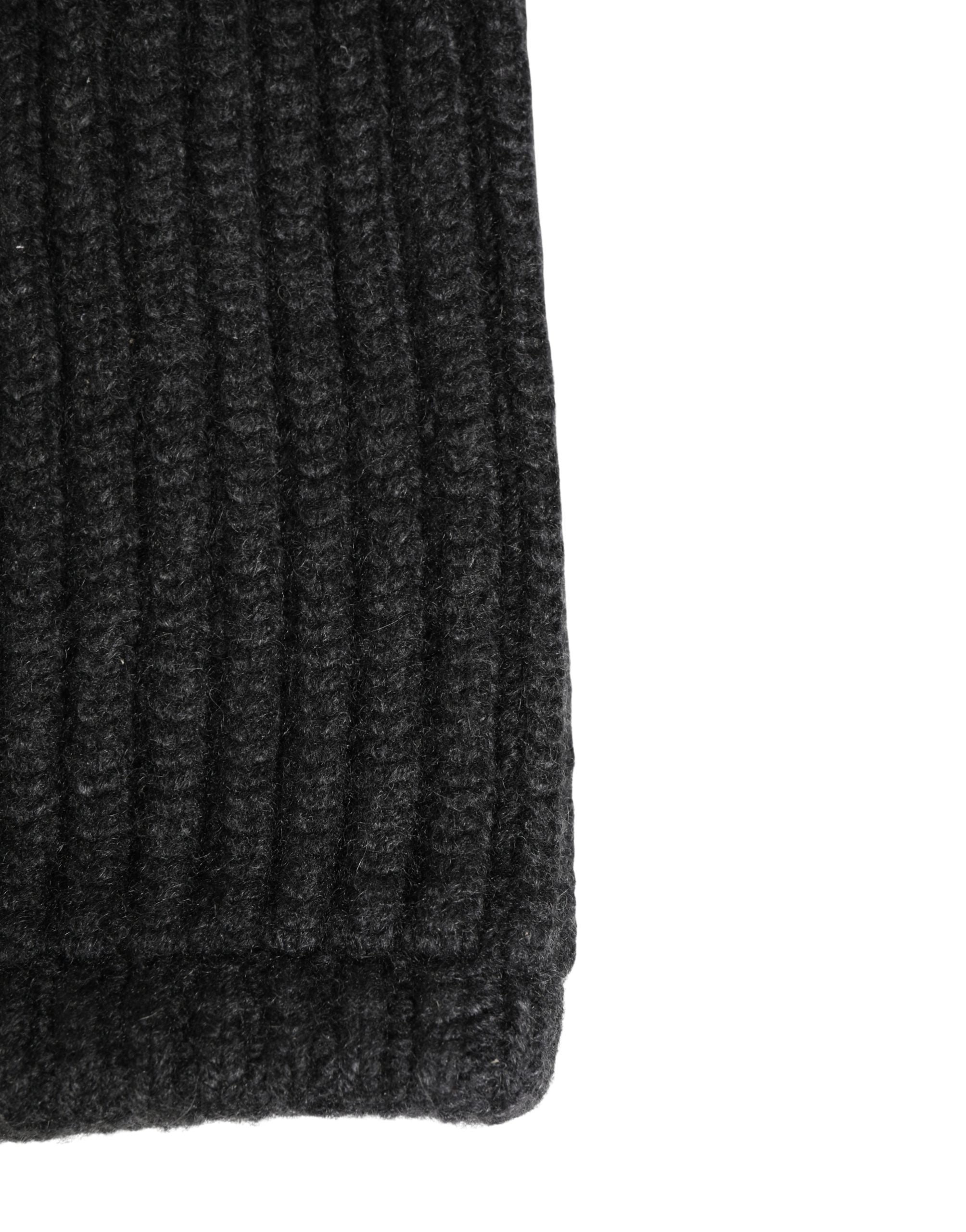 Dolce & Gabbana Schwarze Kaschmir Strick Herren Winter Halswärmer Mütze