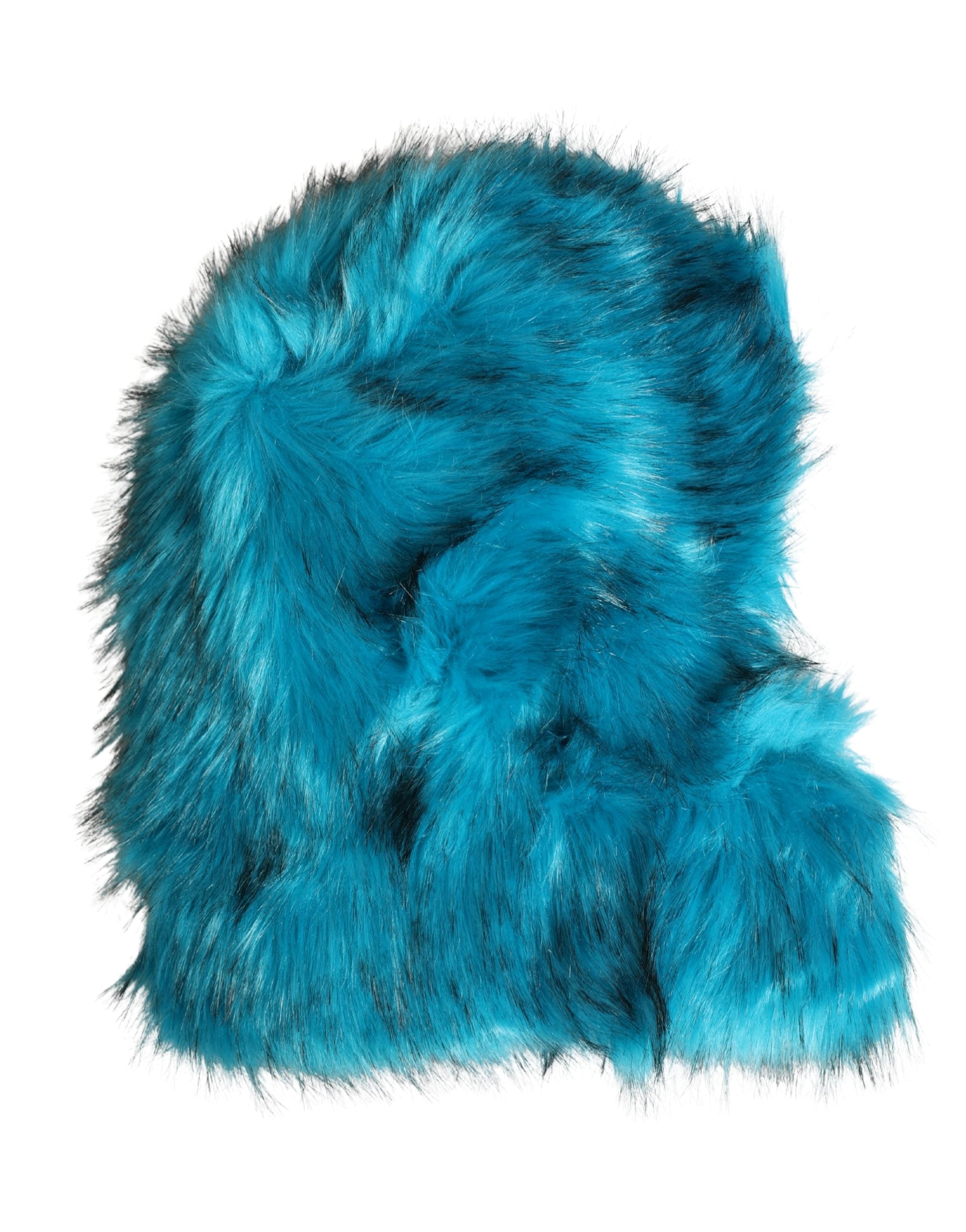 Dolce & Gabbana Blauer Modacryl Pelz Damen Fischerhut