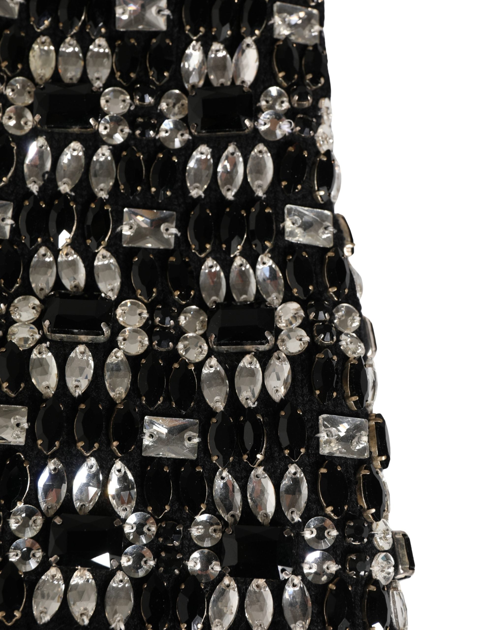 Dolce & Gabbana Schwarze Sturmhaube aus Wolle mit Kristallverzierung