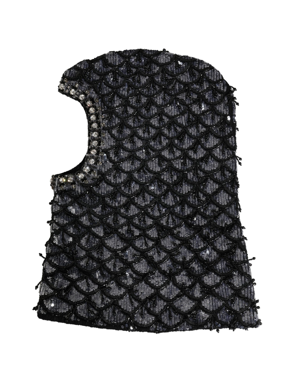 Dolce & Gabbana Schwarze Sturmhaube aus Wolle mit Kristallverzierung