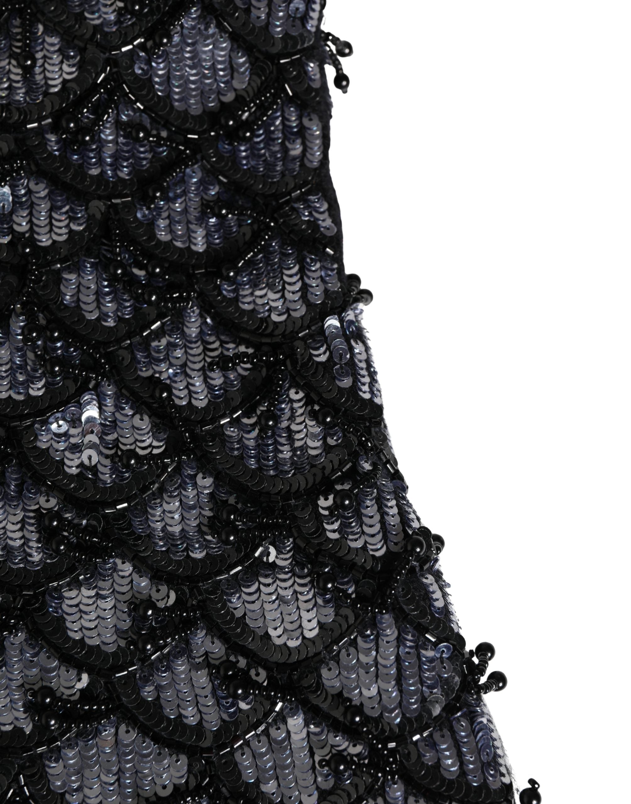 Dolce & Gabbana Schwarze Sturmhaube aus Wolle mit Kristallverzierung