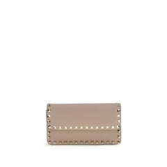 Valentino Garavani Beige Kalbsleder Bos Taurus Portemonnaie