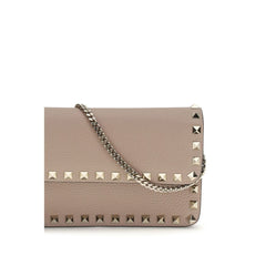 Valentino Garavani Beige Kalbsleder Bos Taurus Portemonnaie
