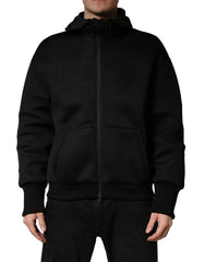 Dolce & Gabbana Herren Schwarze Bomberjacke mit Kapuze und durchgehendem Reißverschluss
