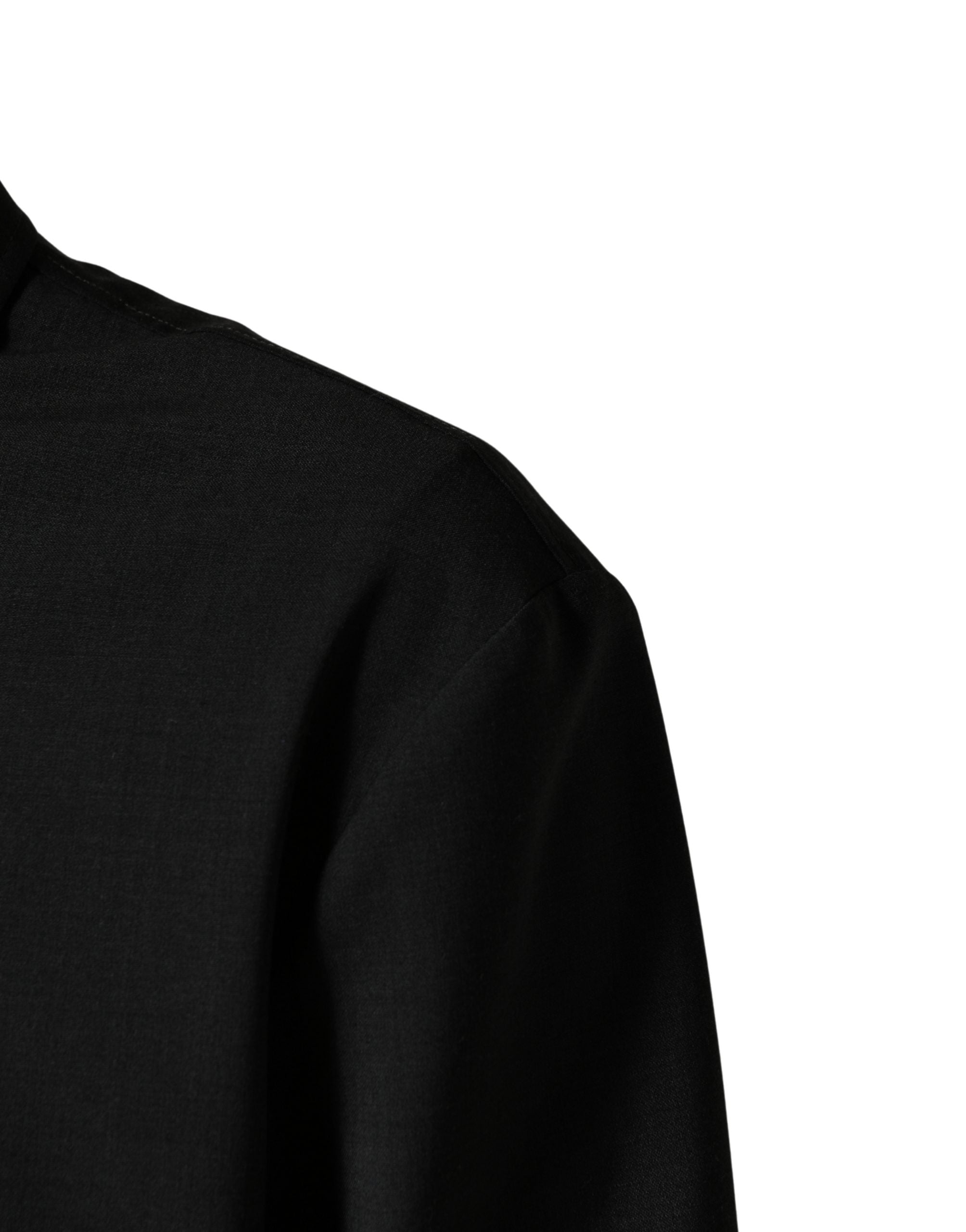 Dolce & Gabbana Zwarte Wollen Bomberjack met Logo en Volledige Ritssluiting voor Heren