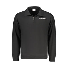 Superga „Schwarzes Herren-Sweatshirt aus Baumwolle mit halbem Reißverschluss und Taschen“