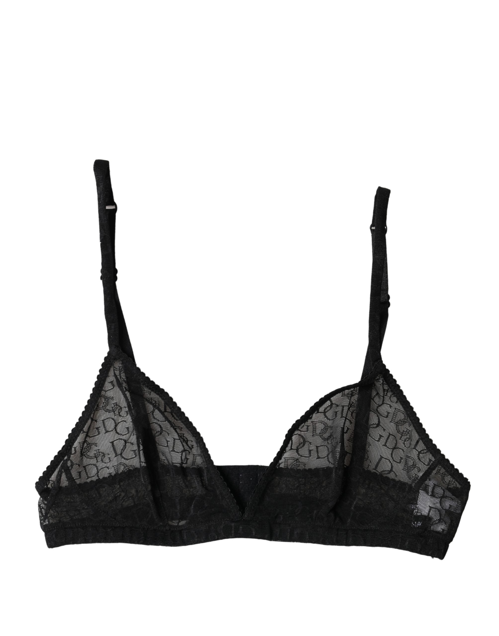 Dolce & Gabbana Logo Mania Transparenter Soft-Cup-BH Schwarz Unterwäsche
