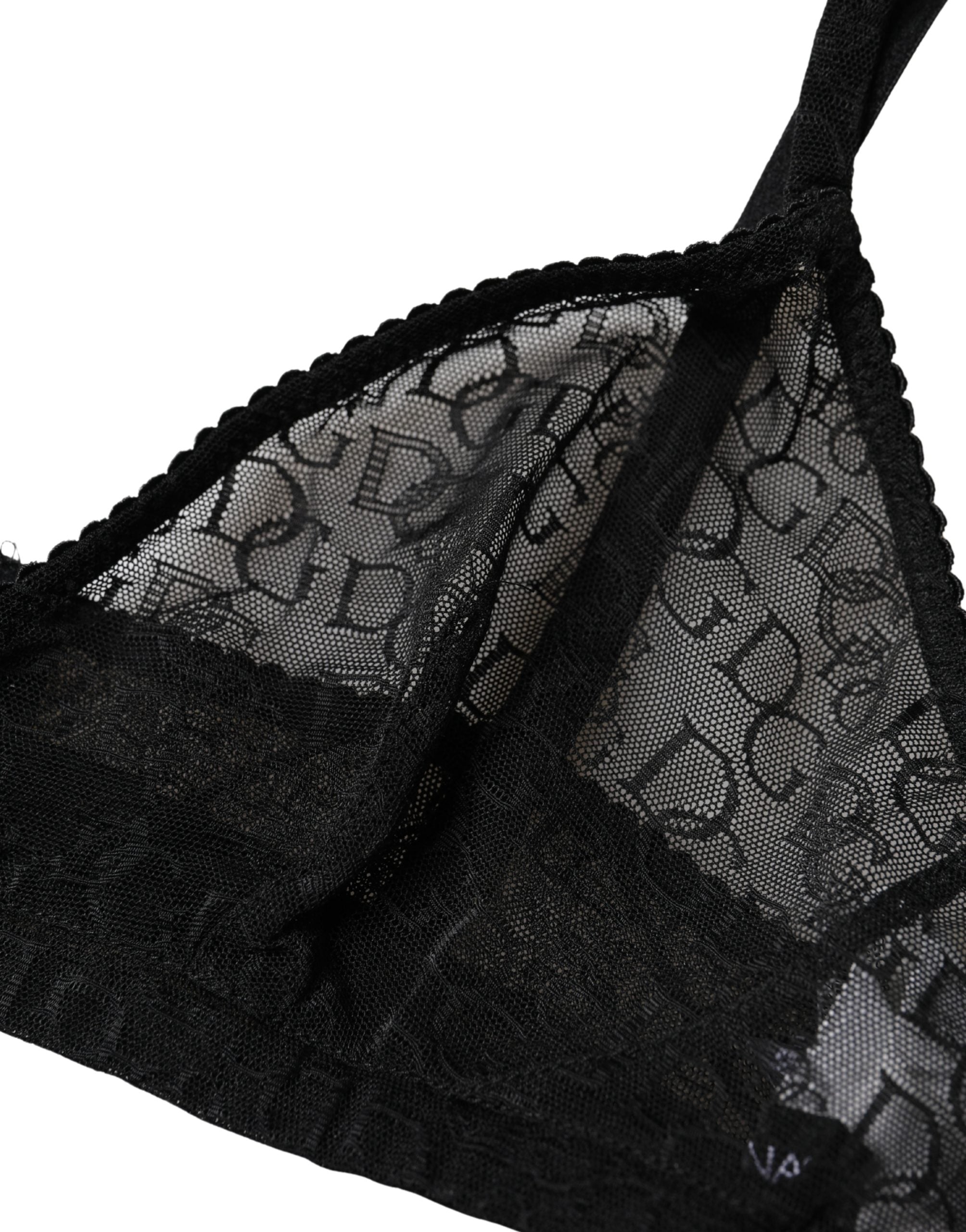 Dolce & Gabbana Logo Mania Transparenter Soft-Cup-BH Schwarz Unterwäsche