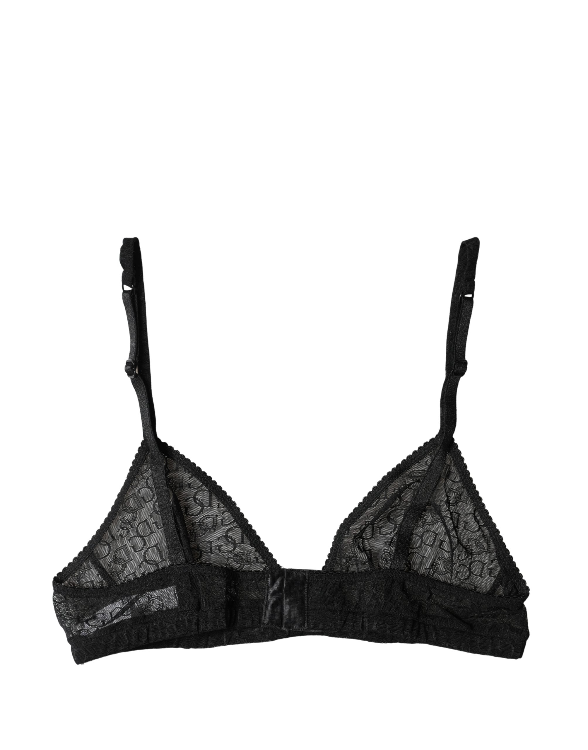 Dolce & Gabbana Logo Mania Transparenter Soft-Cup-BH Schwarz Unterwäsche