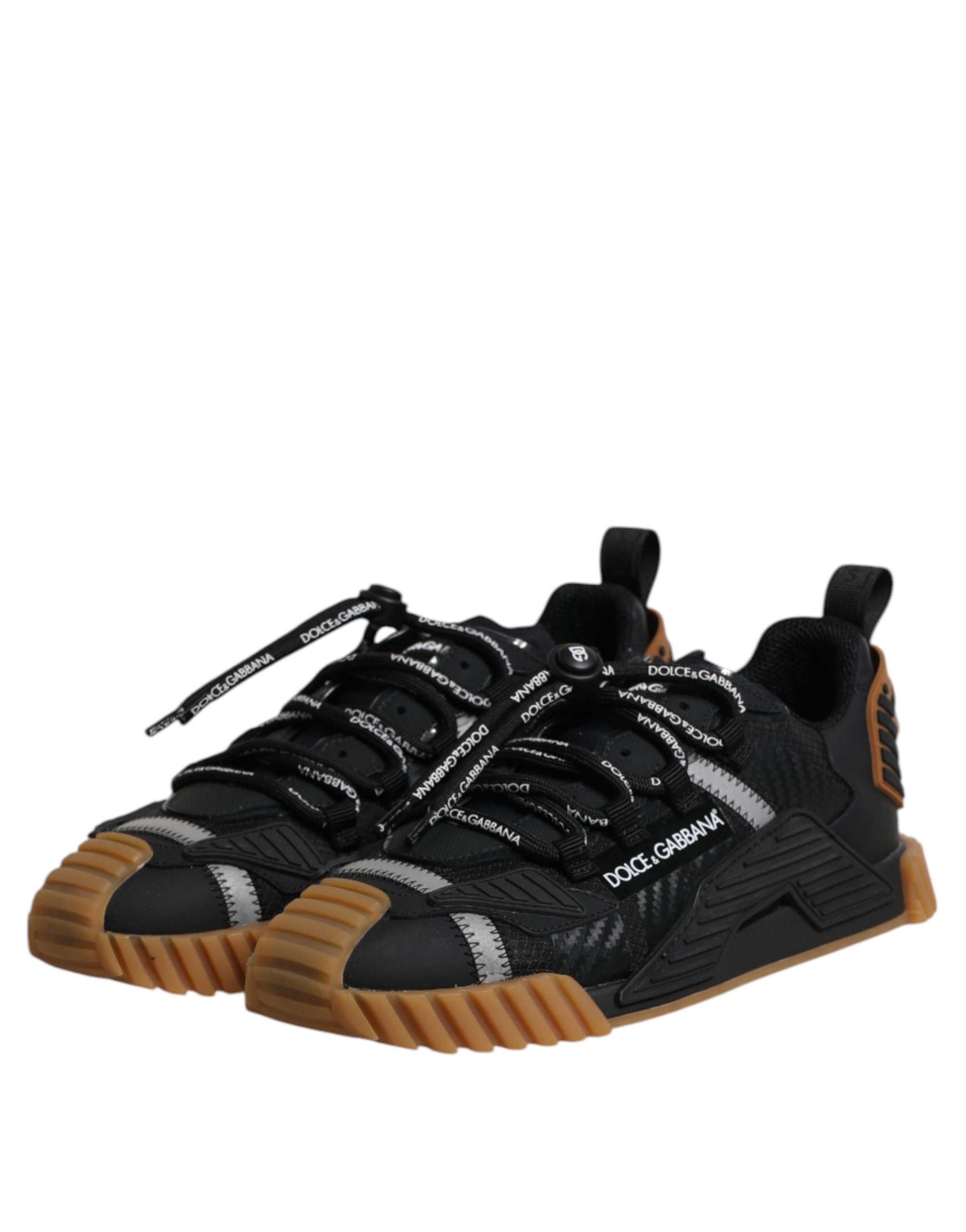 Dolce & Gabbana Schwarze Logo Schnür-Low-Top NS1 Sneaker Schuhe