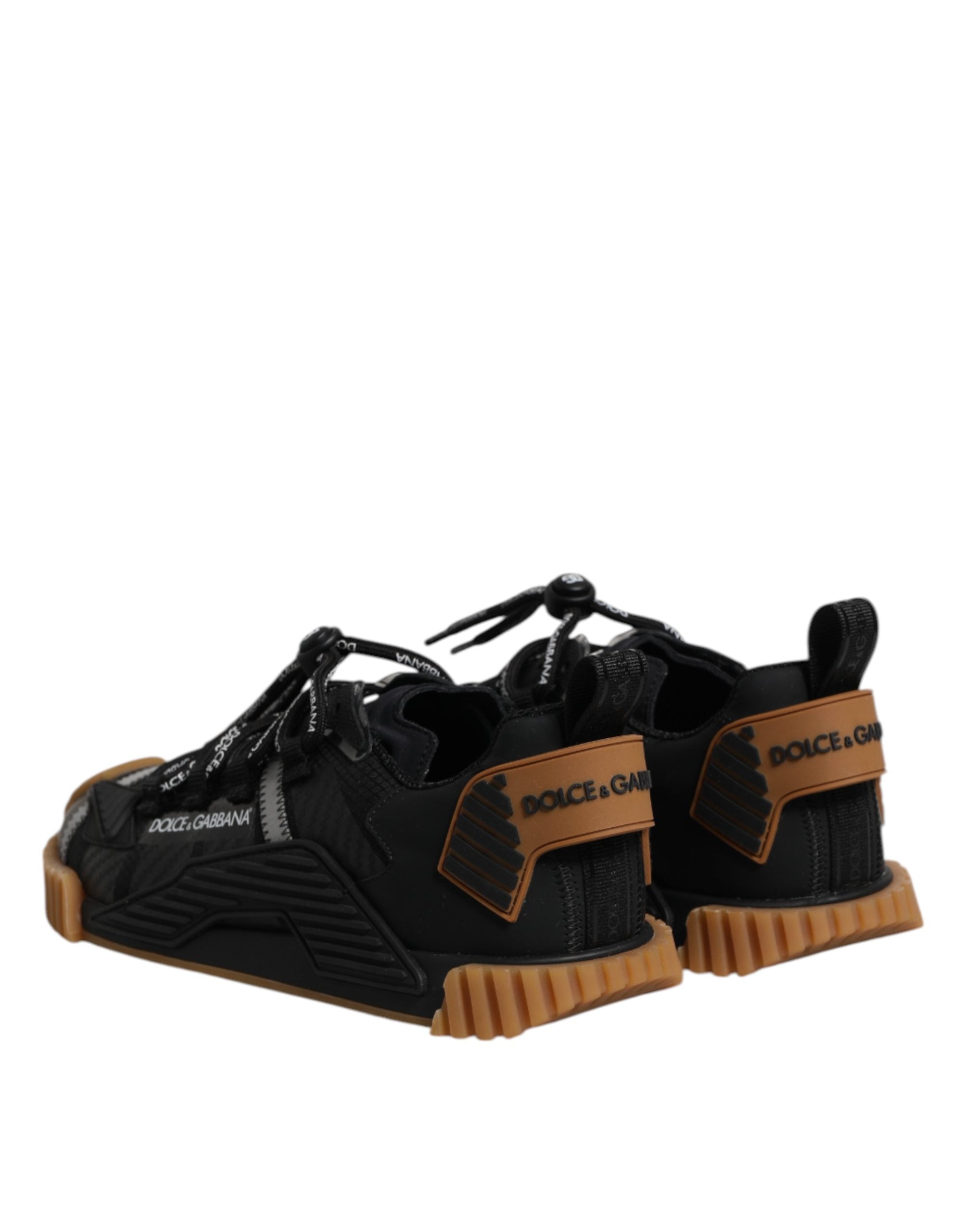 Dolce & Gabbana Schwarze Logo Schnür-Low-Top NS1 Sneaker Schuhe