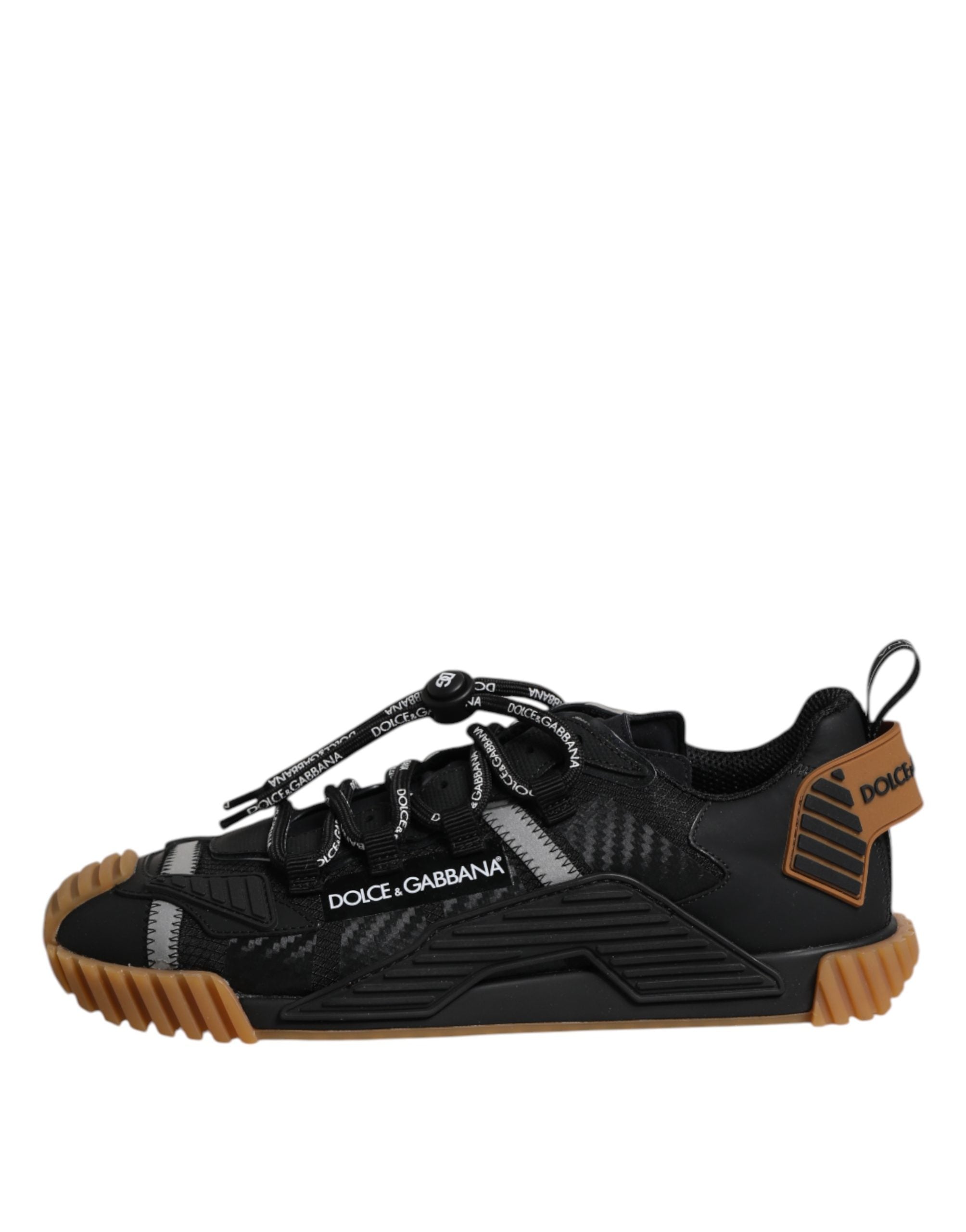 Dolce & Gabbana Schwarze Logo Schnür-Low-Top NS1 Sneaker Schuhe