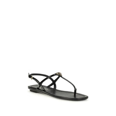 Prada Zwarte Kalfsleren Bos Taurus Teenslippers