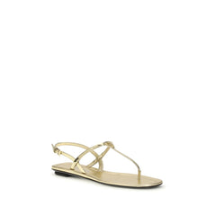 Prada Zilveren Kalfsleer Bos Taurus Platte Sandalen