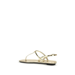 Prada Zilveren Kalfsleer Bos Taurus Platte Sandalen