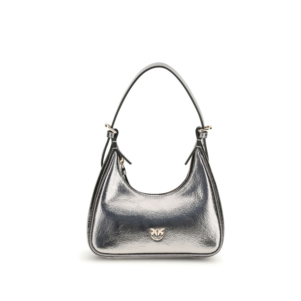 PINKO Silberne Lammleder-Schultertasche Ovis Aries Aries
