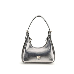 PINKO Silberne Lammleder-Schultertasche Ovis Aries Aries