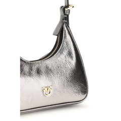 PINKO Silberne Lammleder-Schultertasche Ovis Aries Aries