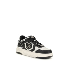 Philipp Plein Schwarze Kalbsleder Bos Taurus Sport-Sneakers
