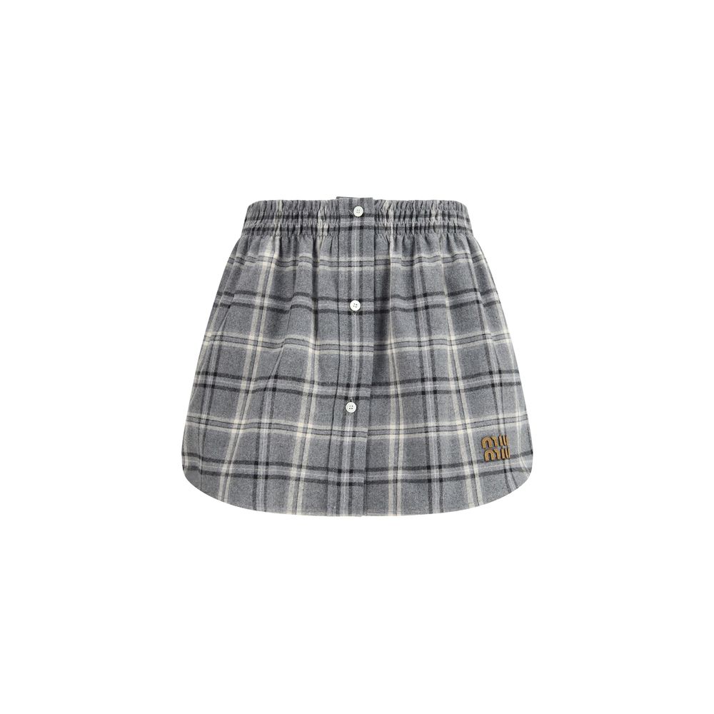 Miu Miu Minirock aus grauer Baumwolle