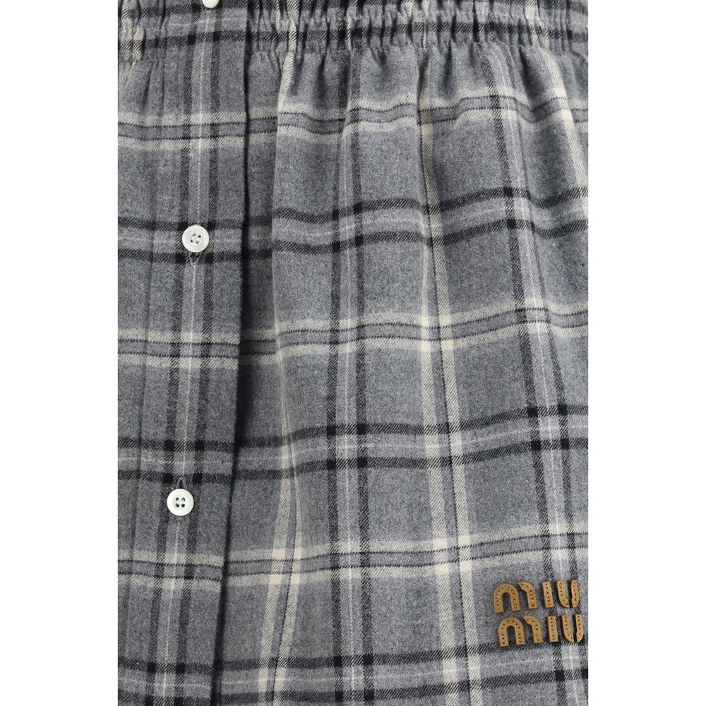 Miu Miu Minirock aus grauer Baumwolle